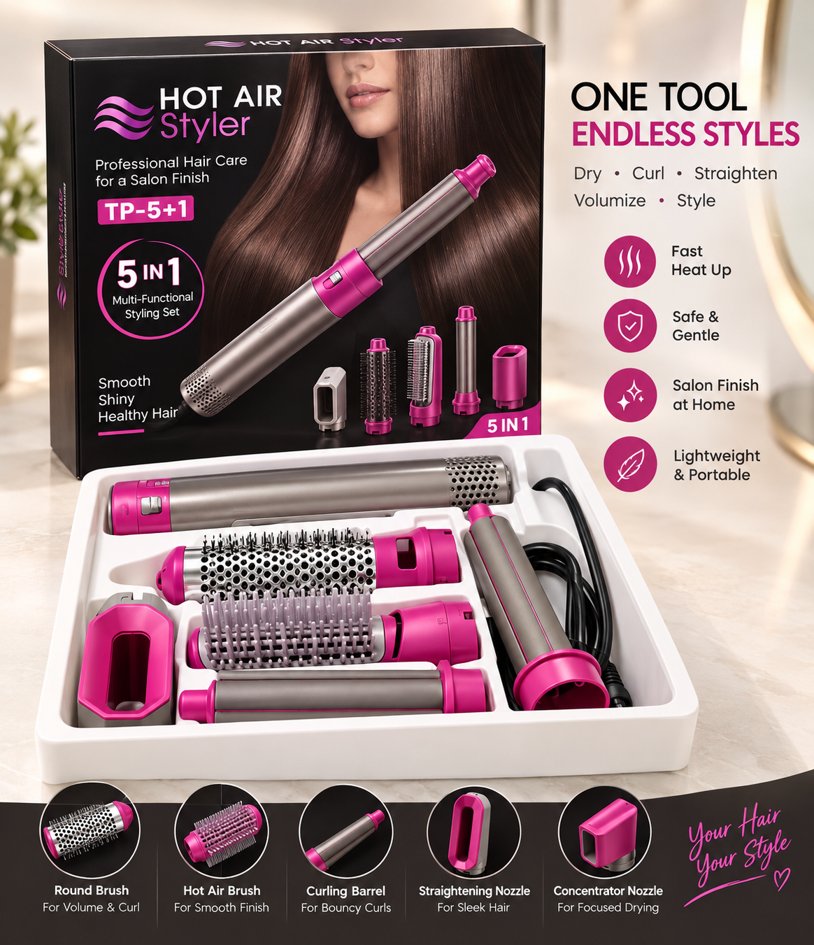 Hot Air Brush (5-in-1)